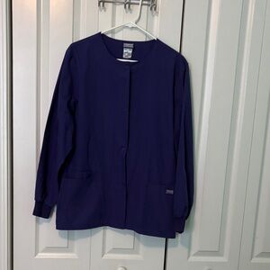 Cherokee Women's Deep Purple Scrub Jacket Size Medium